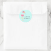 フラミンゴキュート熱帯キッズ封筒用シールシール ラウンドシール (バッグ)