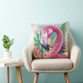 フラミンゴキュート熱帯ピンク装飾用クッション クッション (椅子)