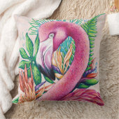 フラミンゴキュート熱帯ピンク装飾用クッション クッション (ブランケット)