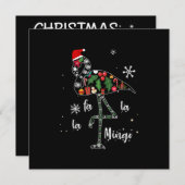 フラミンゴクおもしろいリスマスクリスマス 招待状 (正面/裏面)