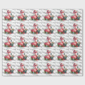 フラミンゴクリスマスをテーマにした ラッピングペーパー (フラット)