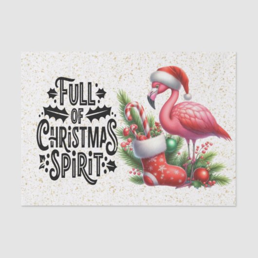 フラミンゴクリスマスをテーマにした 薄葉紙 (正面)