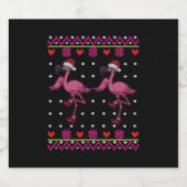 フラミンゴクリスマスクリスマスはフラミンゴが欲しい スパークリングワインラベル (シングルラベル)