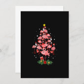 フラミンゴクリスマスツリーオーナメントデコールおもしろいクリスマス 招待状 (正面/裏面)