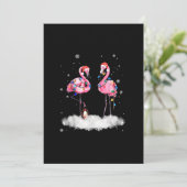 フラミンゴクリスマスツリーサンタハットライト シーズンカード (スタンド正面)