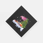 フラミンゴクリスマスツリーライト スタンダードランチョンナプキン (角)