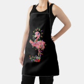 フラミンゴクリスマスプレゼントクリスマスライトピンクかわいいフラム エプロン (インサイチュ)