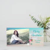 フラミンゴクリスマスロングフォトカード シーズンカード (スタンド正面)