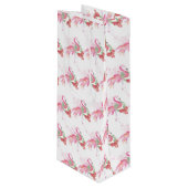 フラミンゴクリスマスワイン抱き枕 ワインギフトバッグ (正面アングル)