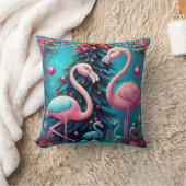 フラミンゴクリスマス装飾用クッション クッション (ブランケット)
