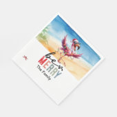 フラミンゴクリスマス7月のビーチ スタンダードランチョンナプキン (角)