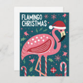 フラミンゴクリスマス シーズンカード (正面/裏面)