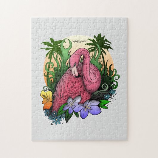 フラミンゴクリスマス ジグソーパズル (縦)