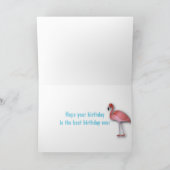 フラミンゴクローバー誕生日 カード (内部)