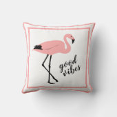 フラミンゴグッドバイブピンクブラックカワイイ装飾用クッション クッション (裏面)