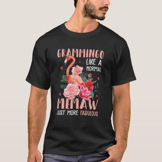 フラミンゴグラミンゴ,普通のメモーのような – グおもしろいラ Tシャツ (正面)