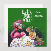 フラミンゴゴルフそれはパーのティーパーティーに時間だ (正面/裏面)