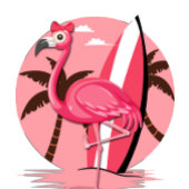 フラミンゴサマーピンク80sヴィンテージレトロ tシャツ