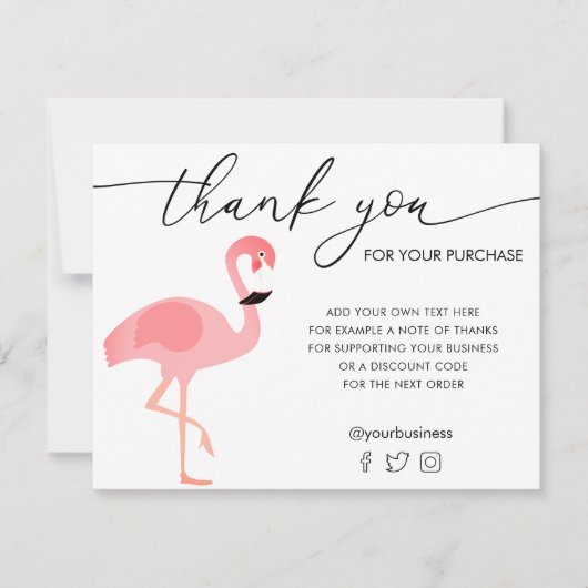 フラミンゴサンキューカード サンキューカード (正面)
