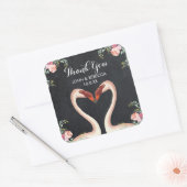 フラミンゴサンキューチョーク結婚ボード スクエアシール (封筒)
