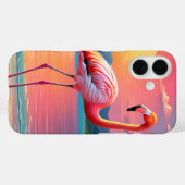 フラミンゴサンセットトロピカルビーチ Case-Mate iPhoneケース (裏面 (横))
