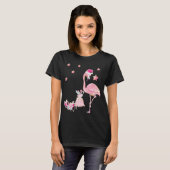 フラミンゴサンタクラムクリスマスハワイアン Tシャツ (正面フル)