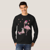 フラミンゴサンタクラムクリスマスハワイアン Tシャツ (正面フル)