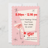 フラミンゴサンタスピンクの招待状をホタリ 招待状 (裏面)