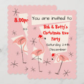 フラミンゴサンタスピンクの招待状をホタリ 招待状 (正面/裏面)