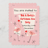 フラミンゴサンタスピンクの招待状をホタリ 招待状 (正面/裏面)