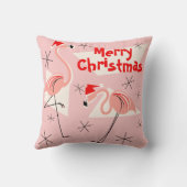 フラミンゴサンタスピンクメリークリスマス広場 クッション (裏面)