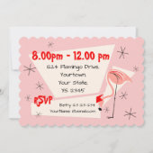 フラミンゴサンタスピンク横型 招待状 (裏面)