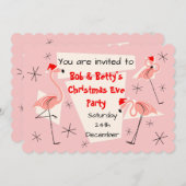 フラミンゴサンタスピンク横型 招待状 (正面/裏面)