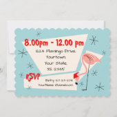 フラミンゴサンタスブルー横型 招待状 (裏面)