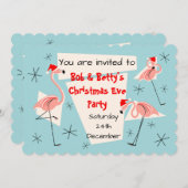 フラミンゴサンタスブルー横型 招待状 (正面/裏面)