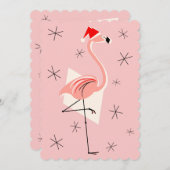 フラミンゴサンタピンク招待ポートレート 招待状 (正面/裏面)