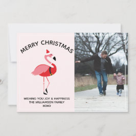 フラミンゴサンタフォトクリスマス シーズンカード