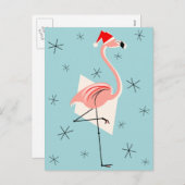 フラミンゴサンタブルーポートレート シーズンポストカード (正面/裏面)