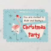 フラミンゴサンタブルー横型 招待状 (正面/裏面)