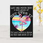 フラミンゴシャツで、早く立ち直ってよ カード (黄色い花)