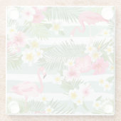 フラミンゴスとストライプ ガラスコースター (裏面)