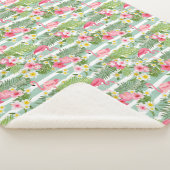 フラミンゴスとストライプ シェルパブランケット (3/4)