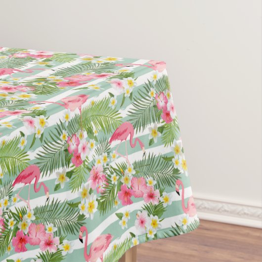 フラミンゴスとストライプ テーブルクロス (インサイチュ)