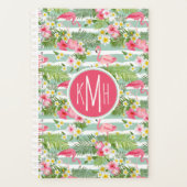 フラミンゴスとストライプ |モノグラム プランナー手帳 (正面)