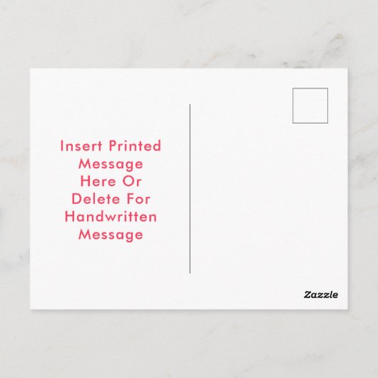 フラミンゴスのピンクの群れ"こんにちは" ポストカード (裏面)