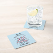 フラミンゴスの歌を聞く スクエアペーパーコースター (インサイチュ)