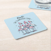 フラミンゴスの歌を聞く スクエアペーパーコースター (アングル)