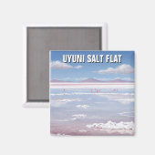 フラミンゴスアットウユニソルトフラットサラードウユニ マグネット (正面/裏面)