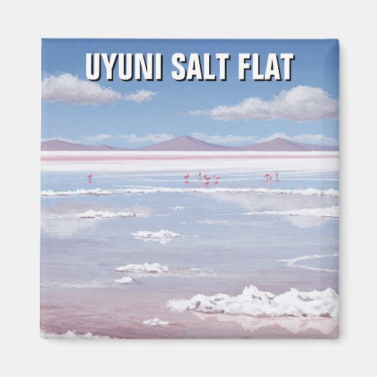 フラミンゴスアットウユニソルトフラットサラードウユニ マグネット (正面)