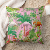 フラミンゴスイントロピカルシーン装飾用クッション クッション (ブランケット)